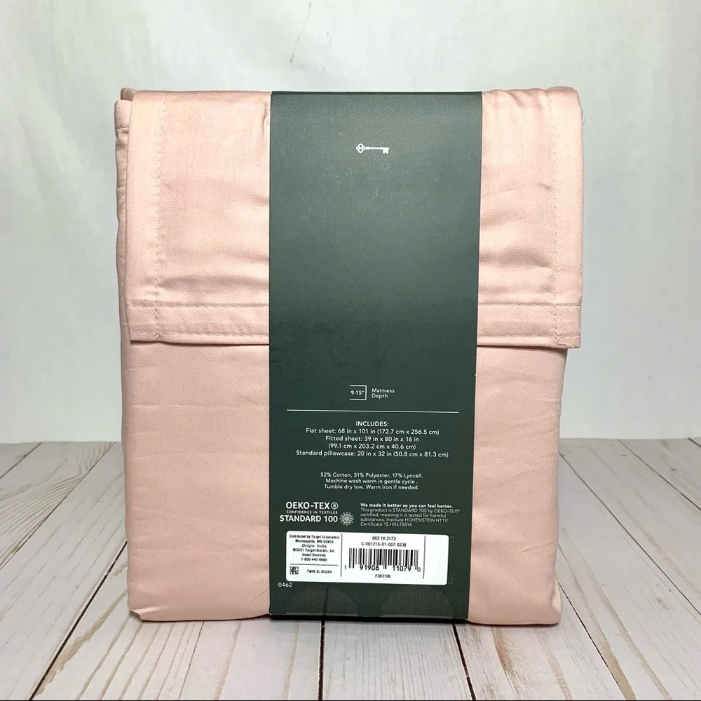Threshold Blush Pink Tri-Ease 500 Thread Count Sheet Set - TWIN XL